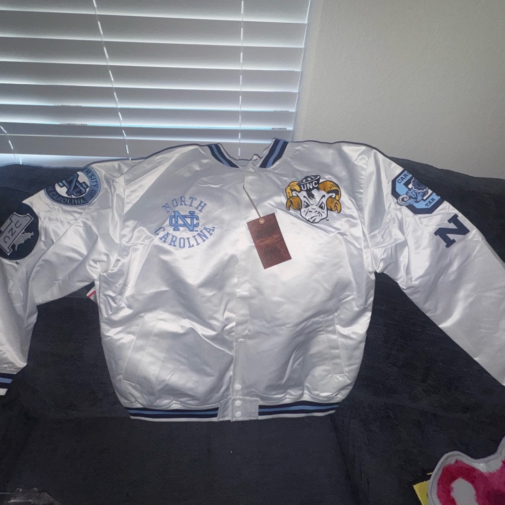 Mitchell & Ness White and Blue Varsity Jacket